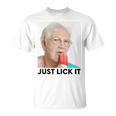 Grandma Just Lick It Grandma Licks Ice Meme Ice Lovers Summer T-Shirt