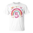 Kinder Geburtstag 5 Mädchen Regenbogen Fee Fünfter 5 Jahre Alt T-Shirt