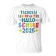 Kinder Tschüss Kindergarten Hallo Schule 2025 Lustig Kita Abgänger T-Shirt