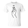 Korean Finger Heart Korean Graphic Kpop Love K-Pop Merch T-Shirt