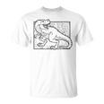 Motivo De Dinosaurio Para Colorear Y Pintar Para Niños Camiseta unisex
