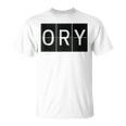 Ory Paris Fr Frankreich Retro Weltreise Flughafen Code T-Shirt