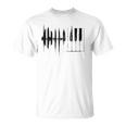 Piano Piano Keys Wings Gray T-Shirt