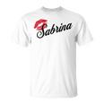 Sabrina Bold Red Lips Personalized Name For And Girls T-Shirt