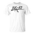 Vintage Ak-47 Rifle Envejecido Camiseta unisex