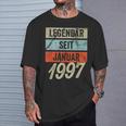 25Th Birthday Man 25 Years Legendary Since January 1997 T-Shirt Geschenke für Ihn