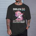 30Th Birthday Woman 30 Years Party Outfit Unicorn T-Shirt Geschenke für Ihn