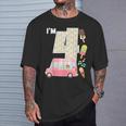 4Th Birthday Crew Ice Cream Truck I'm 4 Bday Ice Cream Party Camiseta unisex Regalos para él