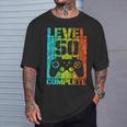 50Th Birthday Man Gamer Level Complete 50 Years T-Shirt Geschenke für Ihn