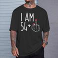 I Am 54 Plus 1 Middle Finger 55Th Women's Birthday T-Shirt Geschenke für Ihn