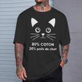 80 Coton 20 Poils De Chat Humour T-Shirt Cadeaux pour lui