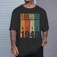 84Th Birthday Woman Man Legendary Since 1940 T-Shirt Geschenke für Ihn