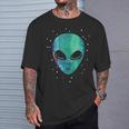 Alien Head Starry Night Sky Fun T-Shirt Geschenke für Ihn