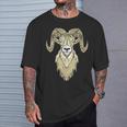 Artistic Big Horn Sheep Ram Head Sketch Graphic T-Shirt Gifts for Him