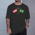 Austria Flag Brazilian Flag Austria Brazil T-Shirt Geschenke für Ihn