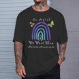 Autism In April We Wear Blue Autism Rainbow Awareness Month Camiseta unisex Regalos para él
