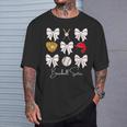 Baseball Sister Coquette Bow Girls Cheer Baseball T-Shirt Gifts for Him