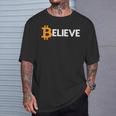 Bitcoin Logo Believeintage Btc Cryptocurrency Trader T-Shirt Geschenke für Ihn