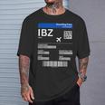 Boarding Pass Ibiza Ibz Flight Ticket Ibiza T-Shirt Geschenke für Ihn