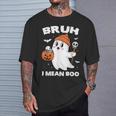 Bruh Ghost Halloween Shirt Boo Pumpkin Boys Kids Toddler T-Shirt Gifts for Him