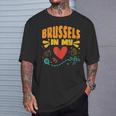 Bruselas En Mi Corazón Recuerdo Deiajero De Bélgica Camiseta unisex Regalos para él
