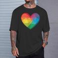 Buntes Herz Regenbogen T-Shirt Geschenke für Ihn