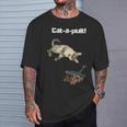 Cat-A-Pult Hilarious Funny Flying Bengal Cat From Catapult T-Shirt Gifts for Him