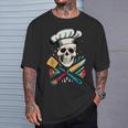 Chef Calavera Cráneo De Cocinero Cráneo De Chef Camiseta unisex Regalos para él