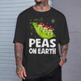 Christmas Pun Lover Peas On Earth World Peace Vegan T-Shirt Gifts for Him