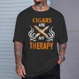 Cigars Are My Therapy Smoker Saying Cigar Smoke Tobacco T-Shirt Geschenke für Ihn