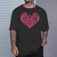 Cœur Tourbillon Rose T-Shirt Cadeaux pour lui