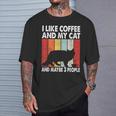 I Like Coffee And My Cat Maybe 3 People Siberian Cat Lover Camiseta unisex Regalos para él