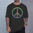 Colourful Hippie Retro Peace Peace Sign T-Shirt Geschenke für Ihn