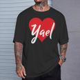 Con El Nombre I Love Yael I Heart Named Camiseta unisex Regalos para él
