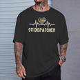 Cool 911 Vintage Usa Flag Heartbeat 911 Dispatcher T-Shirt Gifts for Him