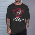 Coole Mädchen Fahren Ski Wintersport Skifahrerin Fan T-Shirt Geschenke für Ihn