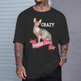 Crazy Sphynx Lady Sphinx Cat Lovers Raza Gato Gato Camiseta unisex Regalos para él