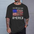 Distressed Make God Great Again American Flag Christian T-Shirt Gifts for Him