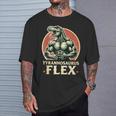 Divertido Bodybuilder Tyrannosaurus Flex Gym T-Rex Dinosaur Camiseta unisex Regalos para él