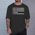 Divertido Odio Programar El Regalo De Codificación Para El Programador Camiseta unisex Regalos para él