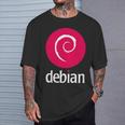 Double-Sided Debian Linux Software Of The Dedicated Community T-Shirt Geschenke für Ihn