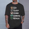 Eat Sleep Anime Gaming Repeat Camiseta unisex Regalos para él