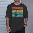 Eat Sleep Clash Repeat Gaming Clans Vintage Distressed T-Shirt Gifts for Him
