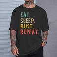 Eat Sleep Rust Repeat Programming Retrointage T-Shirt Geschenke für Ihn