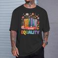 Equal Rights LGBTQ Book Flower Equality Peace Love Kindness T-Shirt Gifts for Him