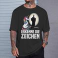 Erkenne Die Zeichen Einhorn Schatten Lustiger Spruch Einhorn T-Shirt Geschenke für Ihn