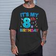Es Mi 8 Cumpleaños Gracioso Niño Niña Lindo Cumpleaños Gráfico Camiseta unisex Regalos para él