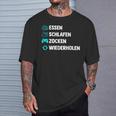 Essen Schlafen Zocken Wiederholen Gaming Zocker T-Shirt Geschenke für Ihn