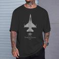 F-16 Fighting Falcon Tech Drawing Military Plane T-Shirt Geschenke für Ihn