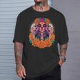 Fleurs De Crâne De La Catrina Dia De Los Muertos T-Shirt Cadeaux pour lui